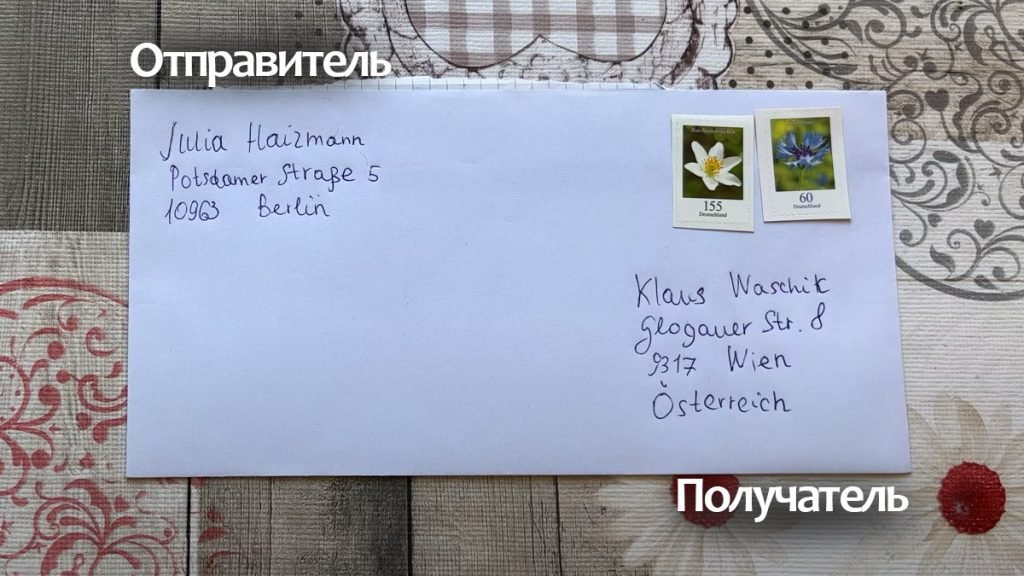 Как заполняется почтовый конверт по россии образец
