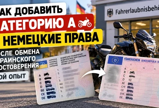 Как добавить категорию в немецкие права после обмена украинского удостоверения: мой опыт